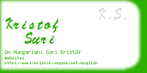 kristof suri business card