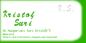 kristof suri business card
